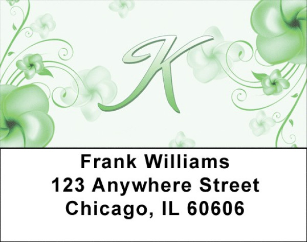 Floral Monogram K Address Labels
