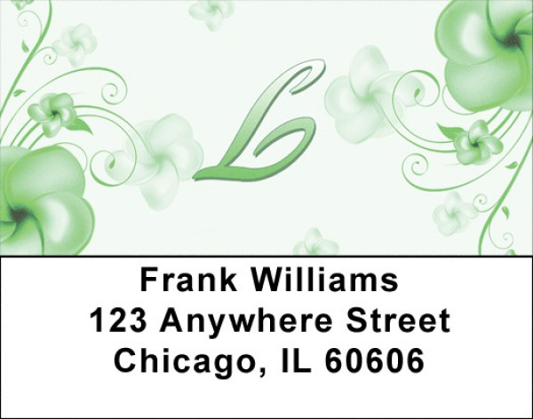Floral Monogram L Address Labels