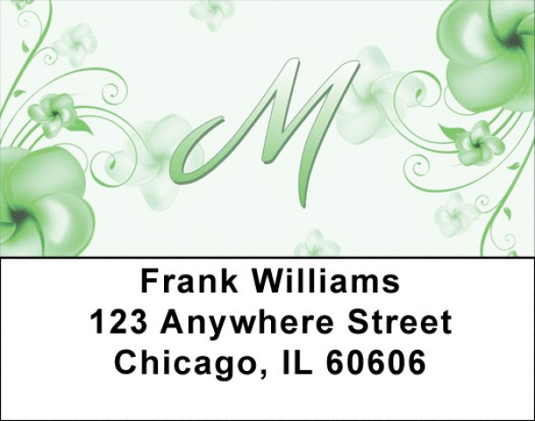 Floral Monogram M Address Labels