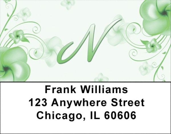 Floral Monogram N Address Labels