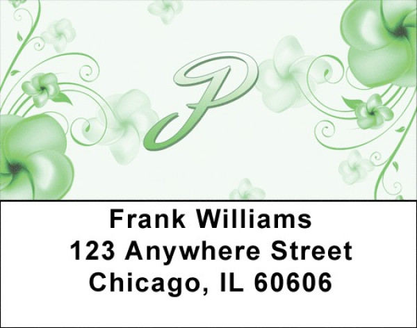Floral Monogram P Address Labels