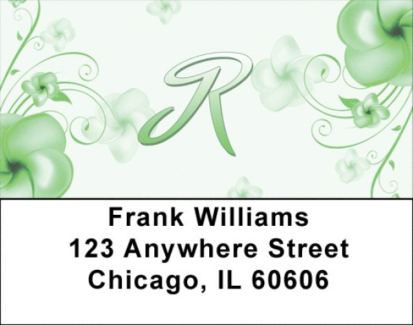 Floral Monogram R Address Labels