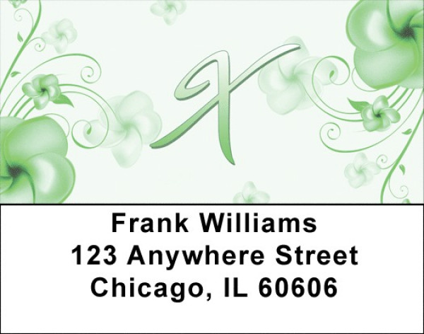 Floral Monogram X Address Labels