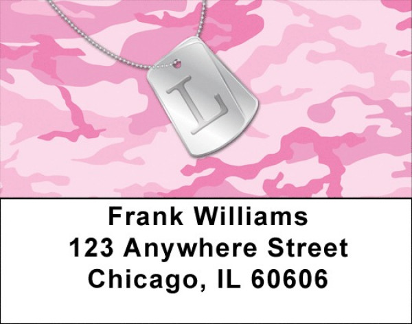 Dog Tag Monogram L Address Labels