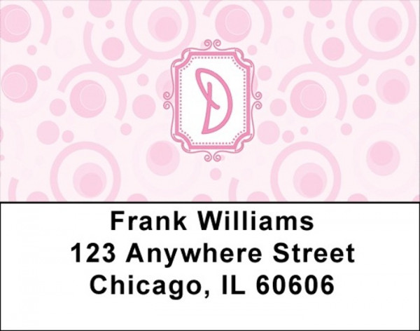 Bubbly Monogram D Address Labels