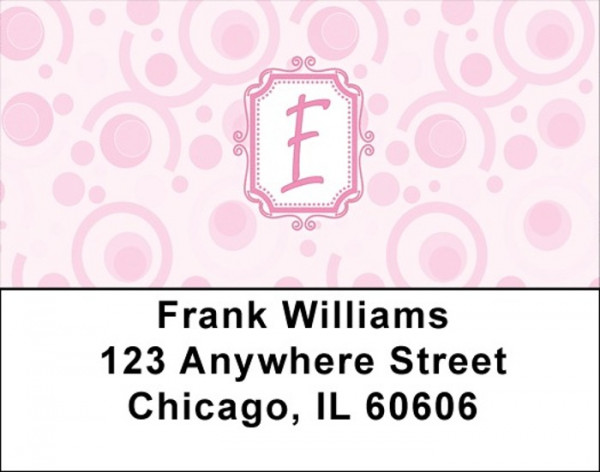 Bubbly Monogram E Address Labels