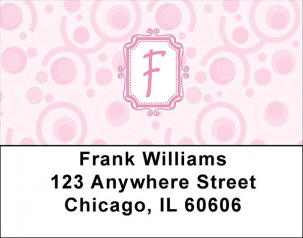 Bubbly Monogram F Address Labels