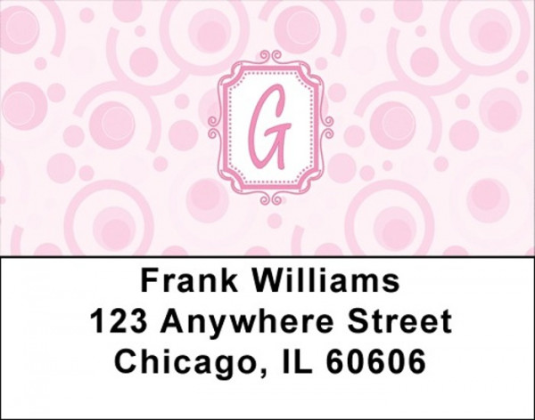 Bubbly Monogram G Address Labels
