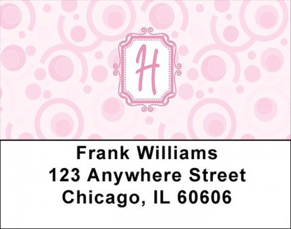 Bubbly Monogram H Address Labels