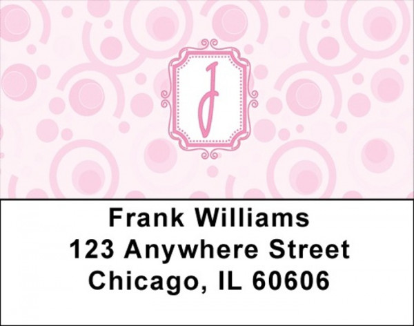 Bubbly Monogram J Address Labels
