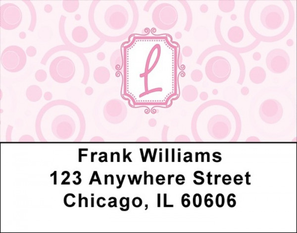 Bubbly Monogram L Address Labels