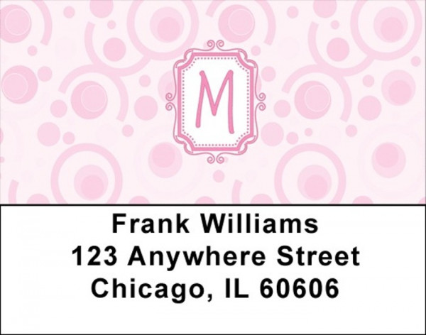 Bubbly Monogram M Address Labels
