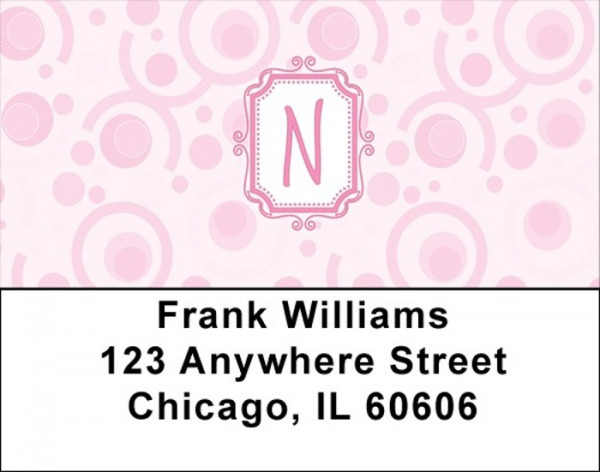 Bubbly Monogram N Address Labels