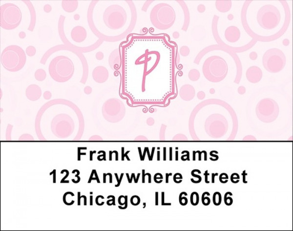 Bubbly Monogram P Address Labels