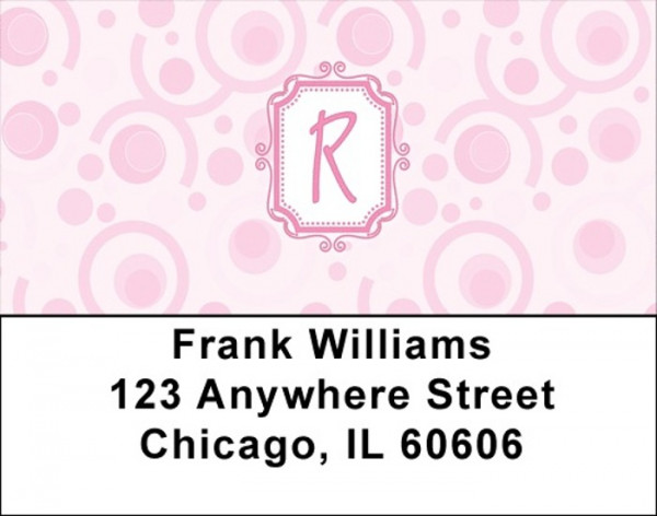 Bubbly Monogram R Address Labels