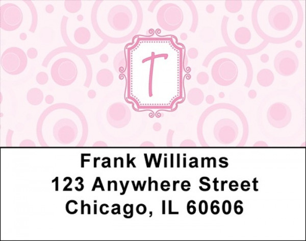 Bubbly Monogram T Address Labels