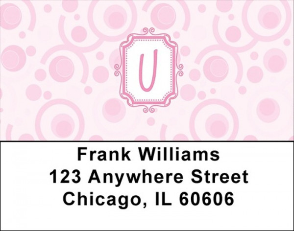 Bubbly Monogram U Address Labels