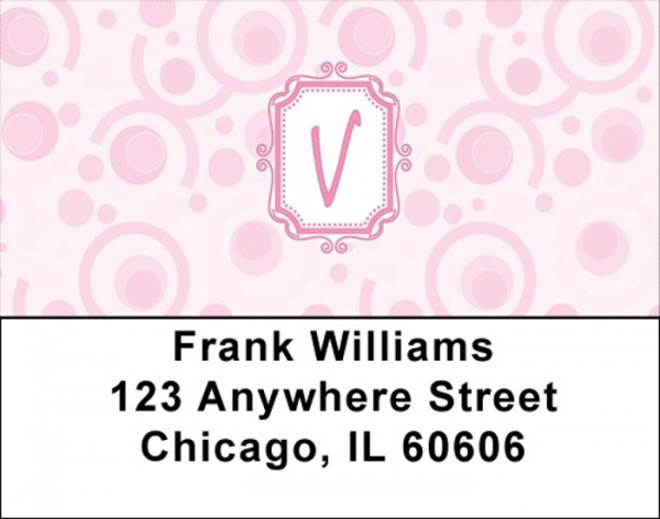 Bubbly Monogram V Address Labels