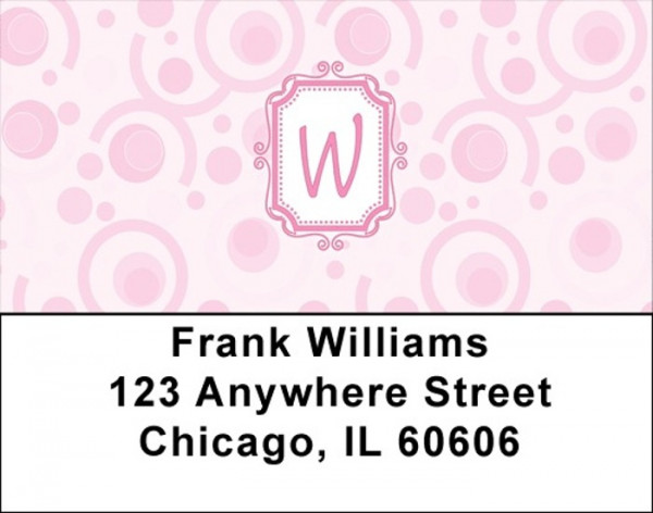 Bubbly Monogram W Address Labels