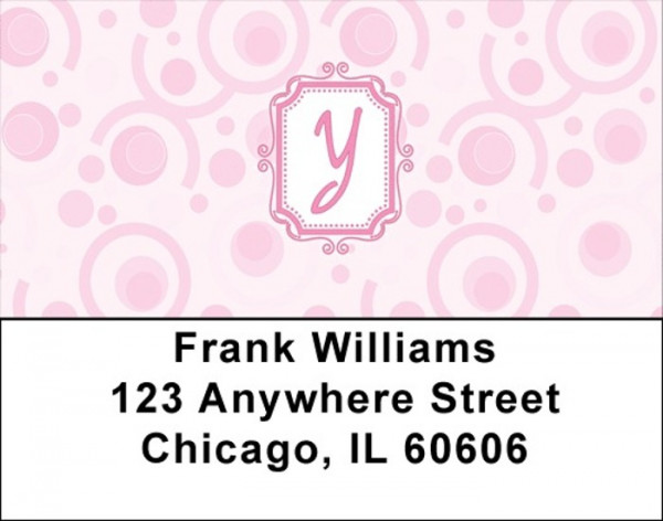 Bubbly Monogram Y Address Labels
