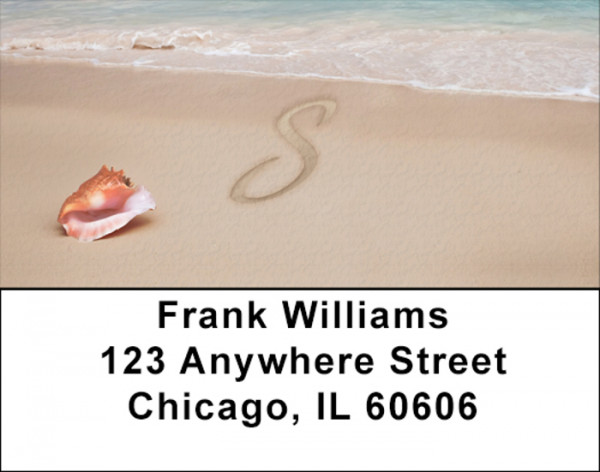Sand Written Monogram S Address Labels