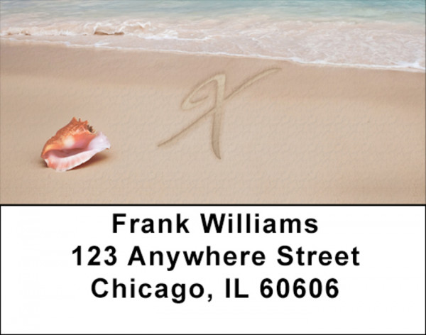 Sand Written Monogram X Address Labels