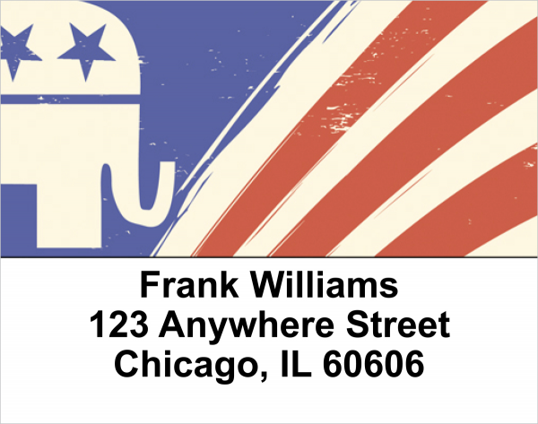 Republican Elephant Flag Address Labels