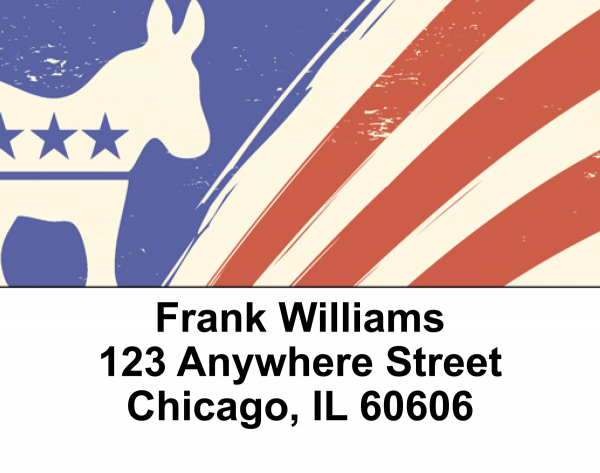 Democrat Donkey Flag Address Labels