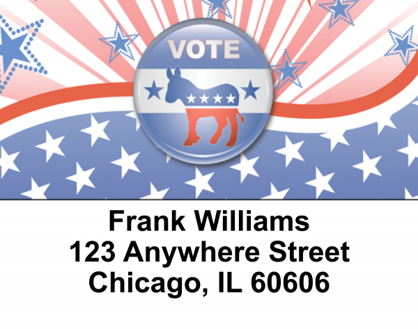 Democrat Stars and Stripes Address Labels