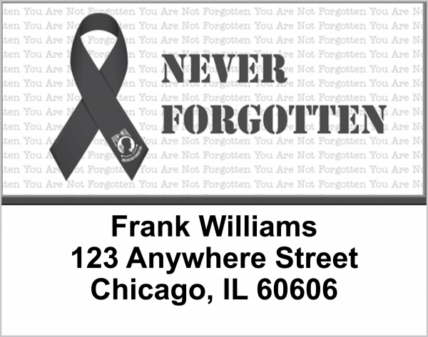 POW/MIA Never Forgotten Ribbon Address Labels