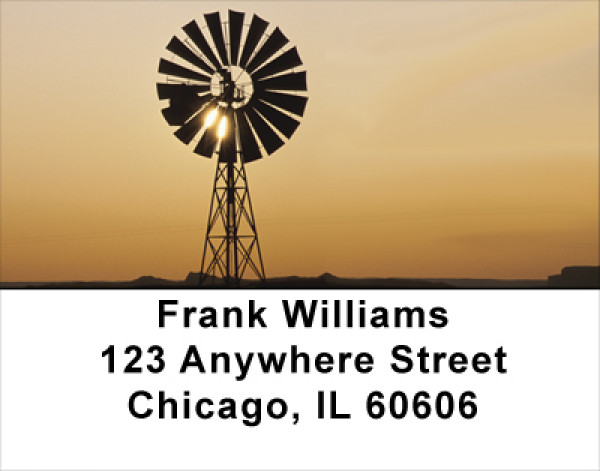 Windmills On Western Plains Address Labels