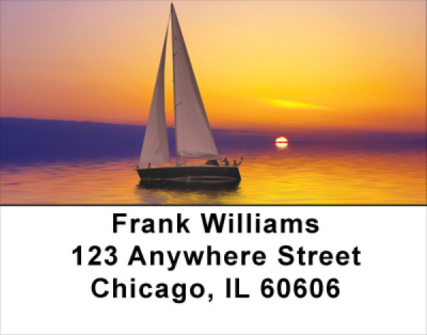 Sailboats At Sunrise Address Labels