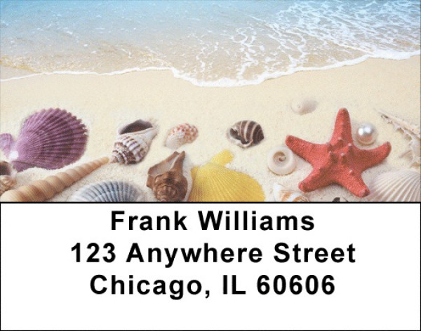 Seashells On The Beach Labels