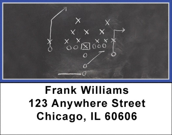 Blue & Silver Football Team Address Labels