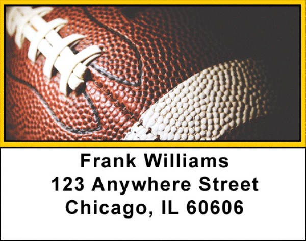 Black & Gold Football Team Address Labels