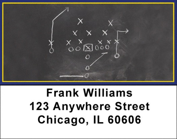 Blue & Yellow Football Team Address Labels