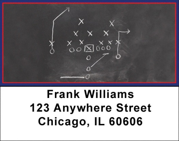 Blue & Red Football Team Address Labels