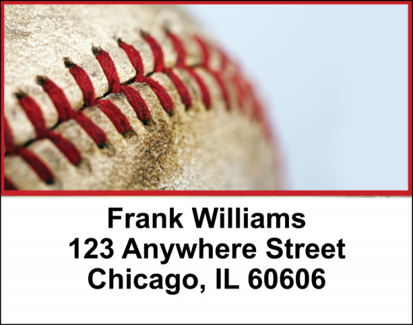Red & White Baseball Team Address Labels