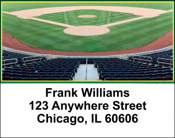 Green & Yellow Baseball Team Address Labels