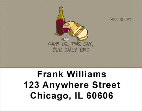 Daily Red Wine Is Life Address Labels