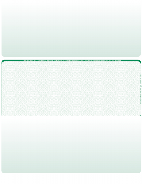 Green Safety Blank Middle Laser Checks