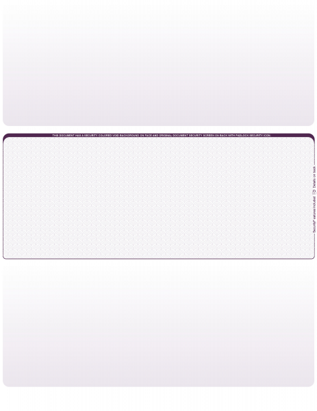Violet Safety Blank Middle Laser Checks