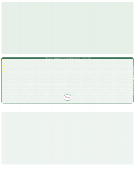 Green Safety Blank High Security Middle Laser Checks