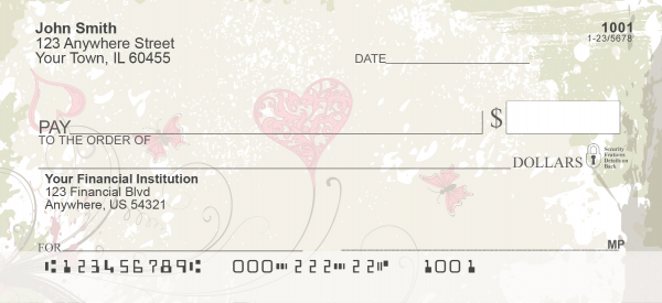 Grunge Hearts Top Tear Personal Checks