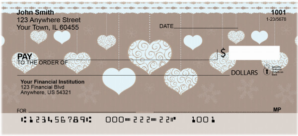 Hanging Hearts Personal Checks
