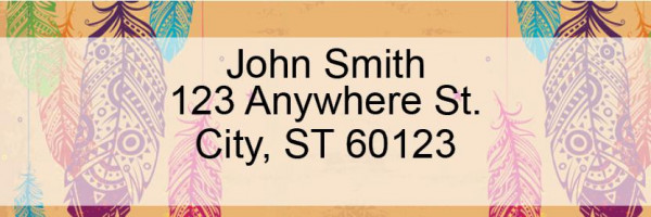 Painted Feathers Address Labels
