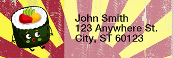 Sushi Time Narrow Address Labels