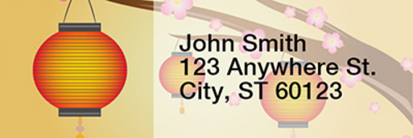 Oriental Lanterns Rectangle Address Labels