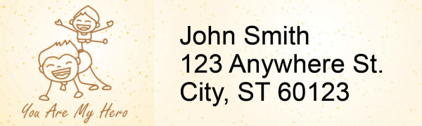 Dad is My Hero Narrow Address Labels