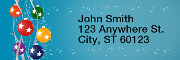 Holiday Ornaments Narrow Address Labels